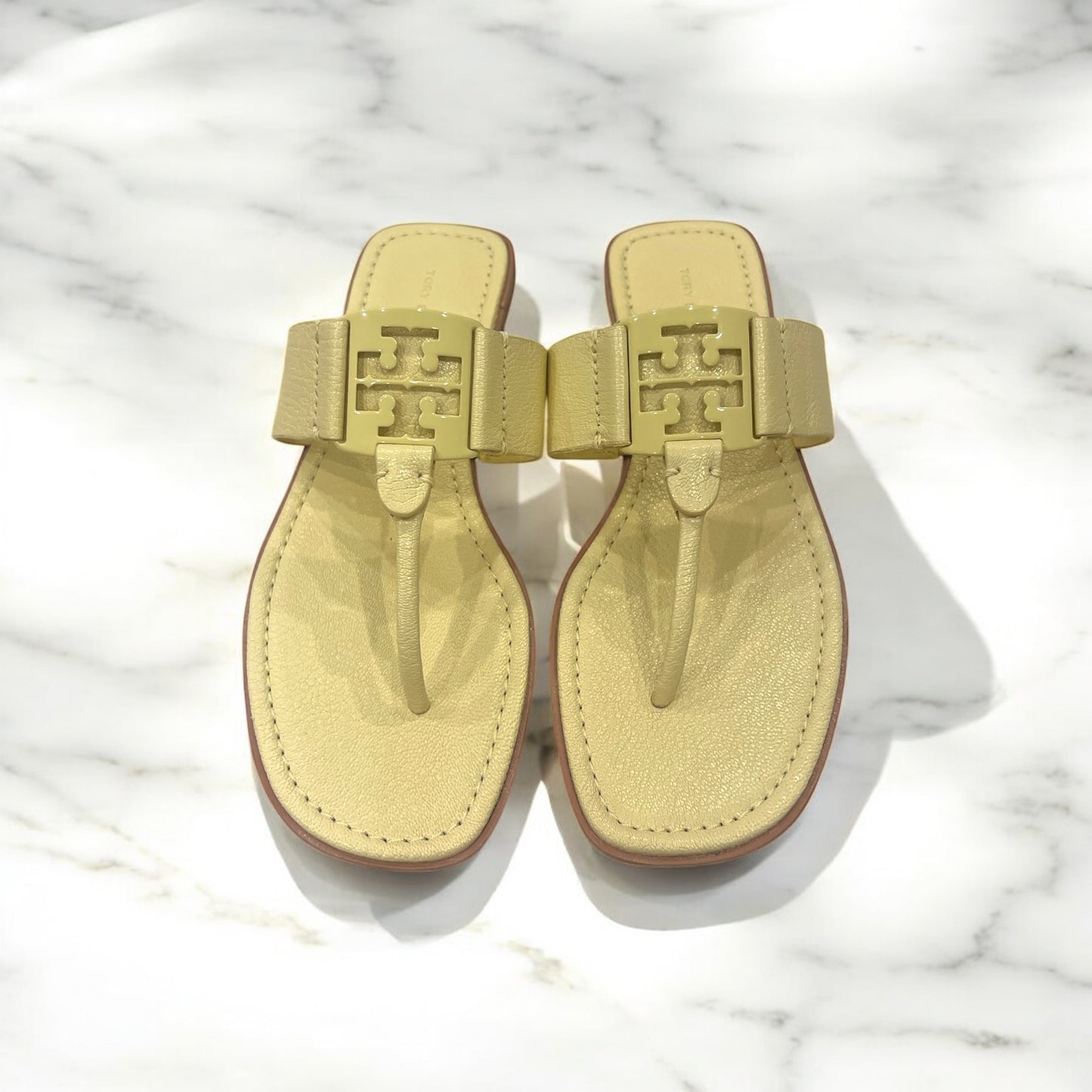 TORY BURCH GEORGIA SANDAL SUGAR SOCK COLOR LEMON CREAM